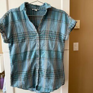 Beachlunchlounge Linen Plaid Shirt